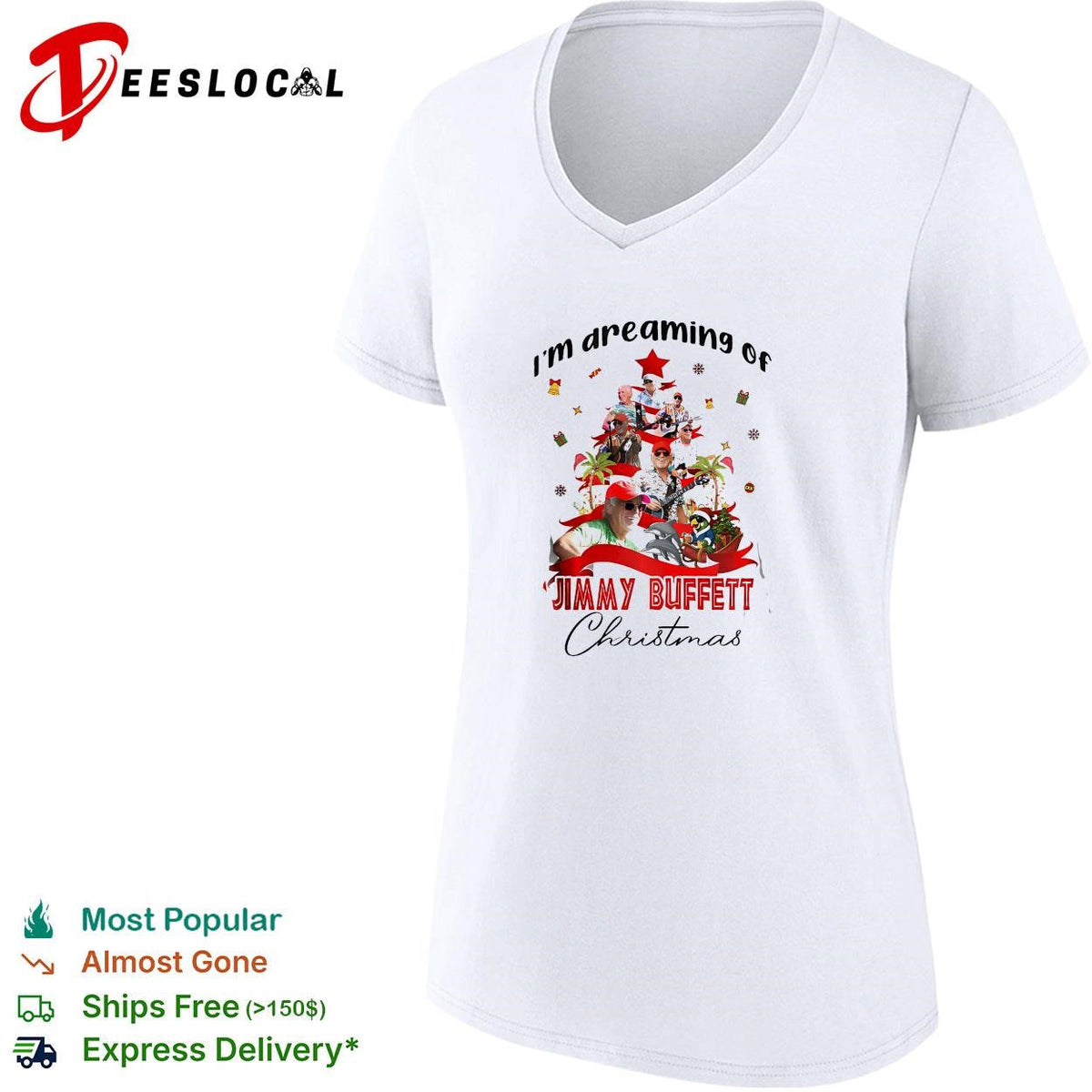 I’m dreaming of a Jimmy Buffett Christmas musician collage parrot poster shirt Unisex