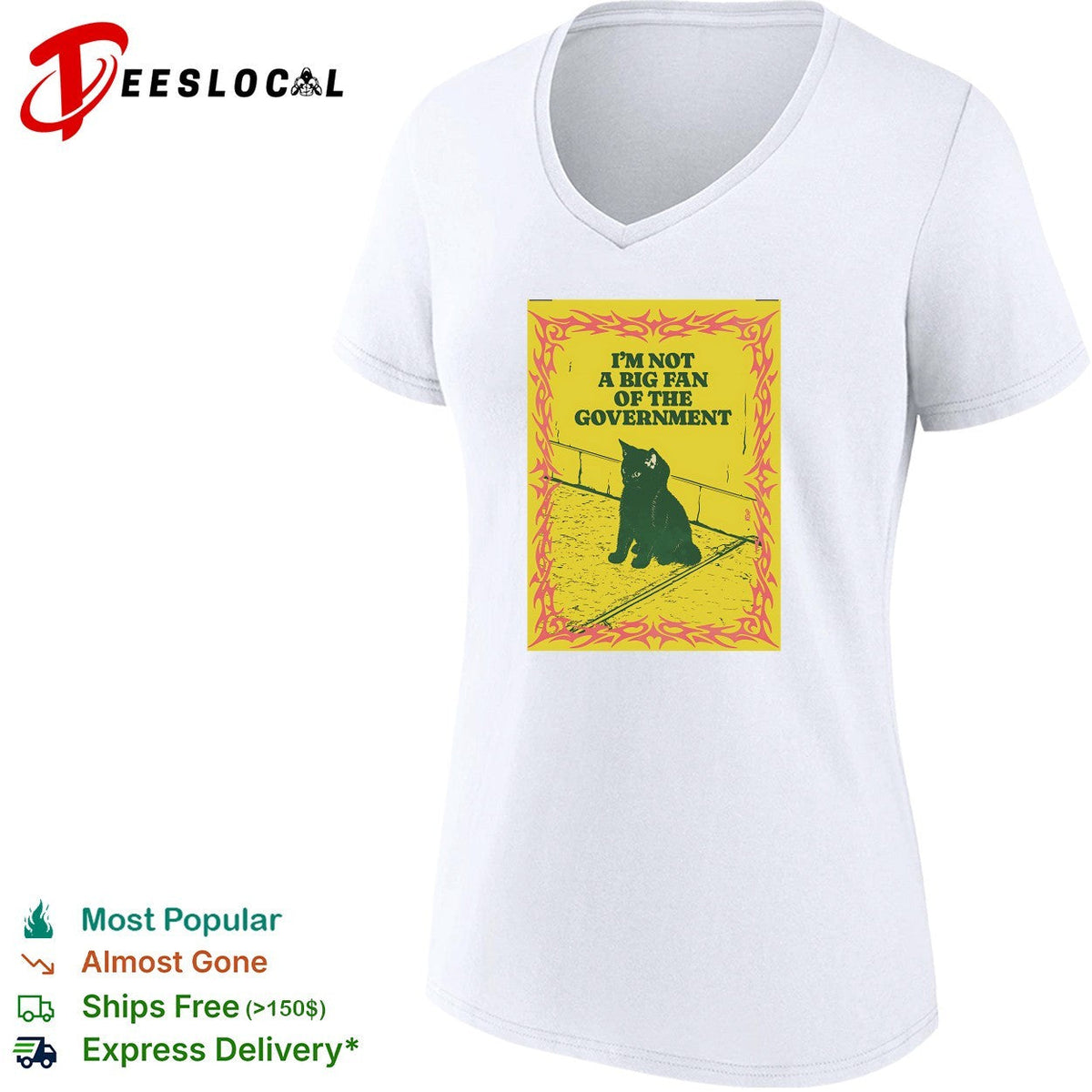 I’m not a big fan of the government black cat aesthetic anarchism humor shirt Unisex