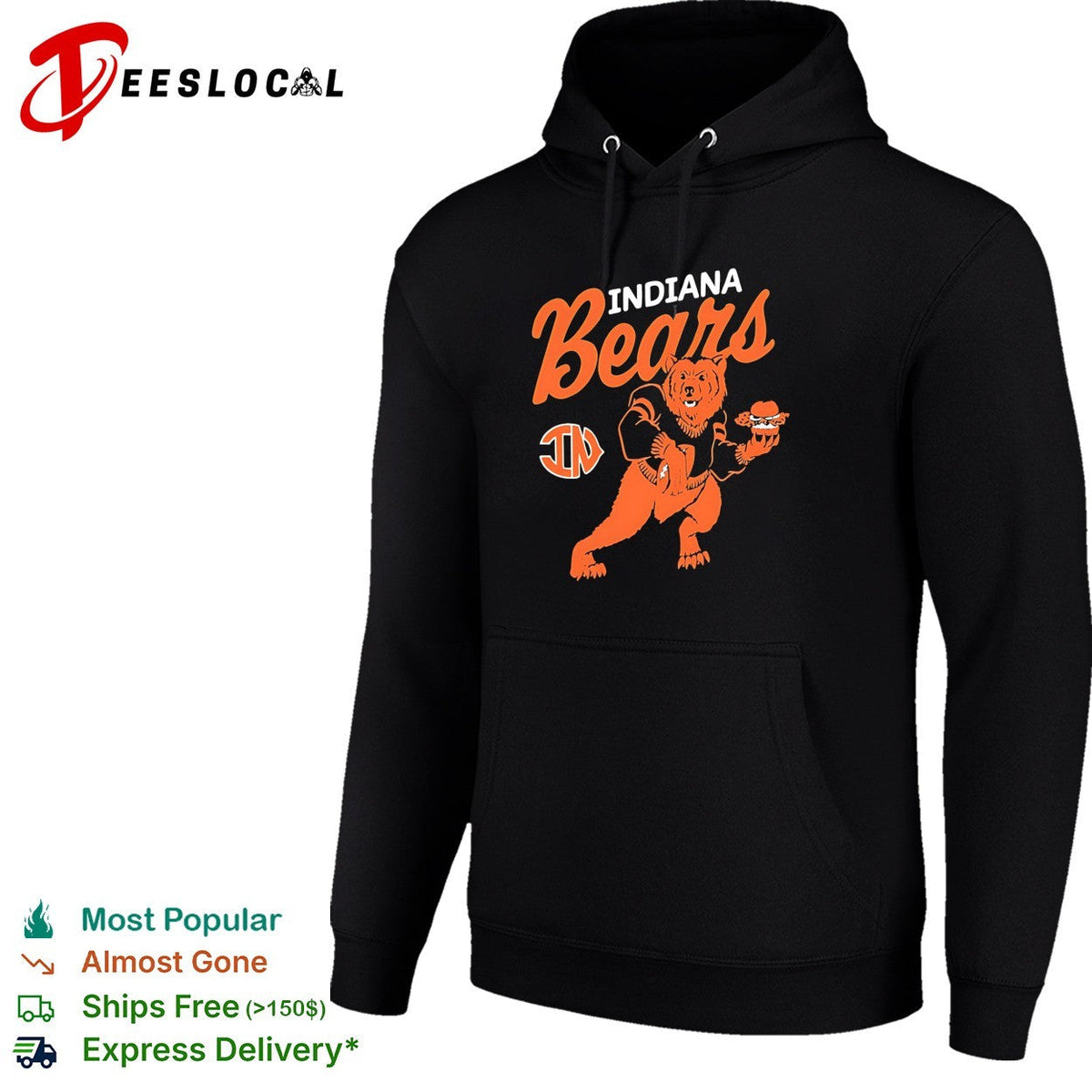 Indiana Bears IN football and burger parody mascot logo apparel design premium shirt Unisex