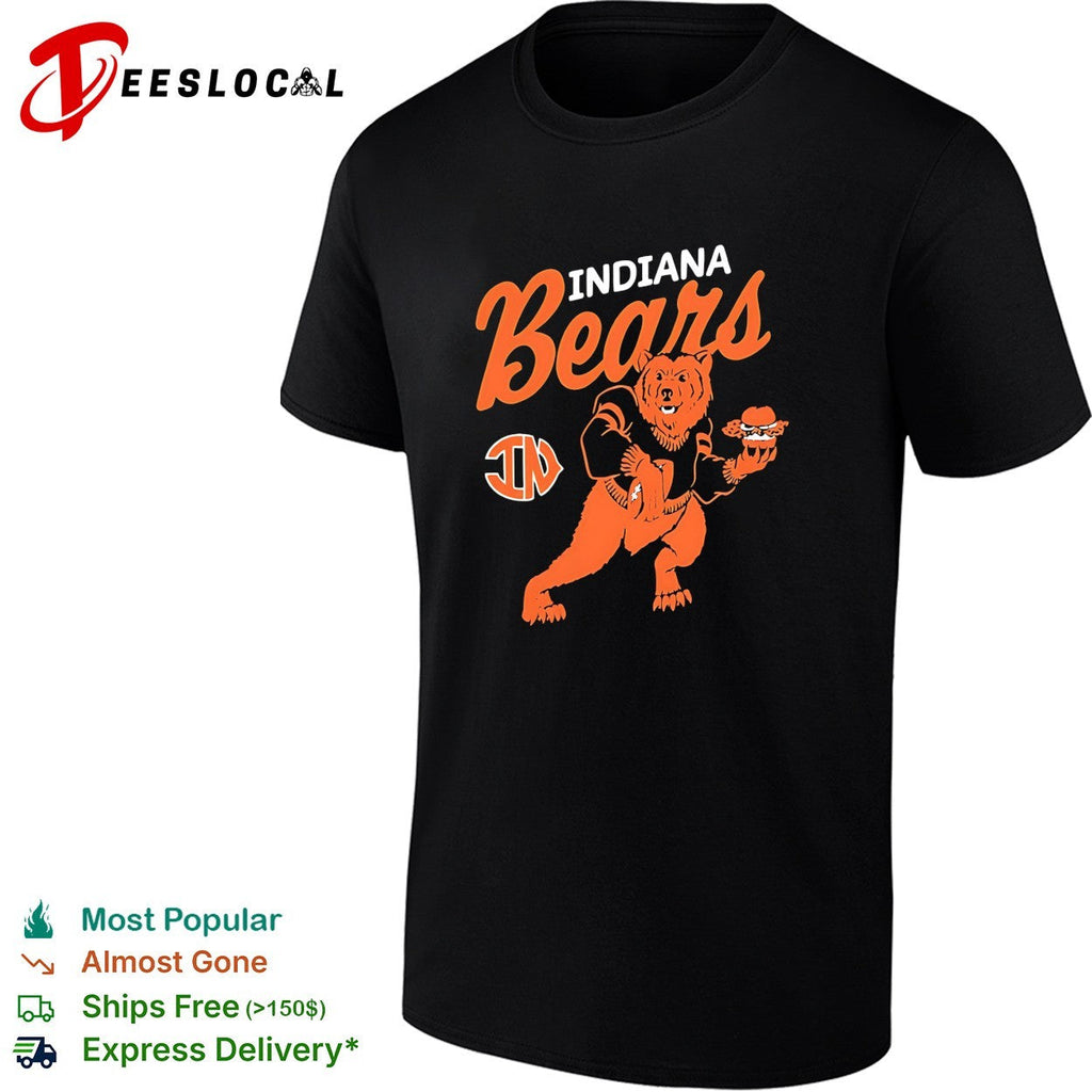 Indiana Bears IN football and burger parody mascot logo apparel design premium shirt Unisex