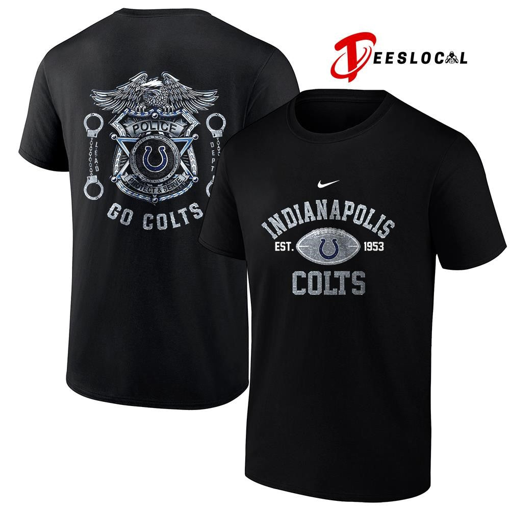 Indianapolis Colts law enforcement tribute protect and serve logo shirt Unisex