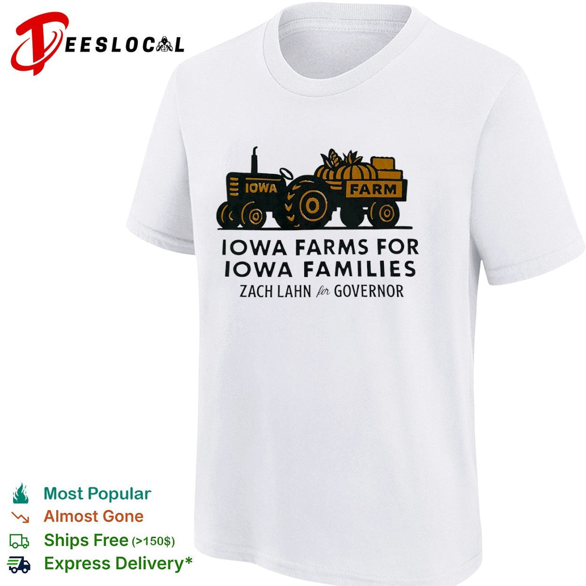 Iowa Farms for Iowa Families Zach Lahn for Governor Shirt Unisex