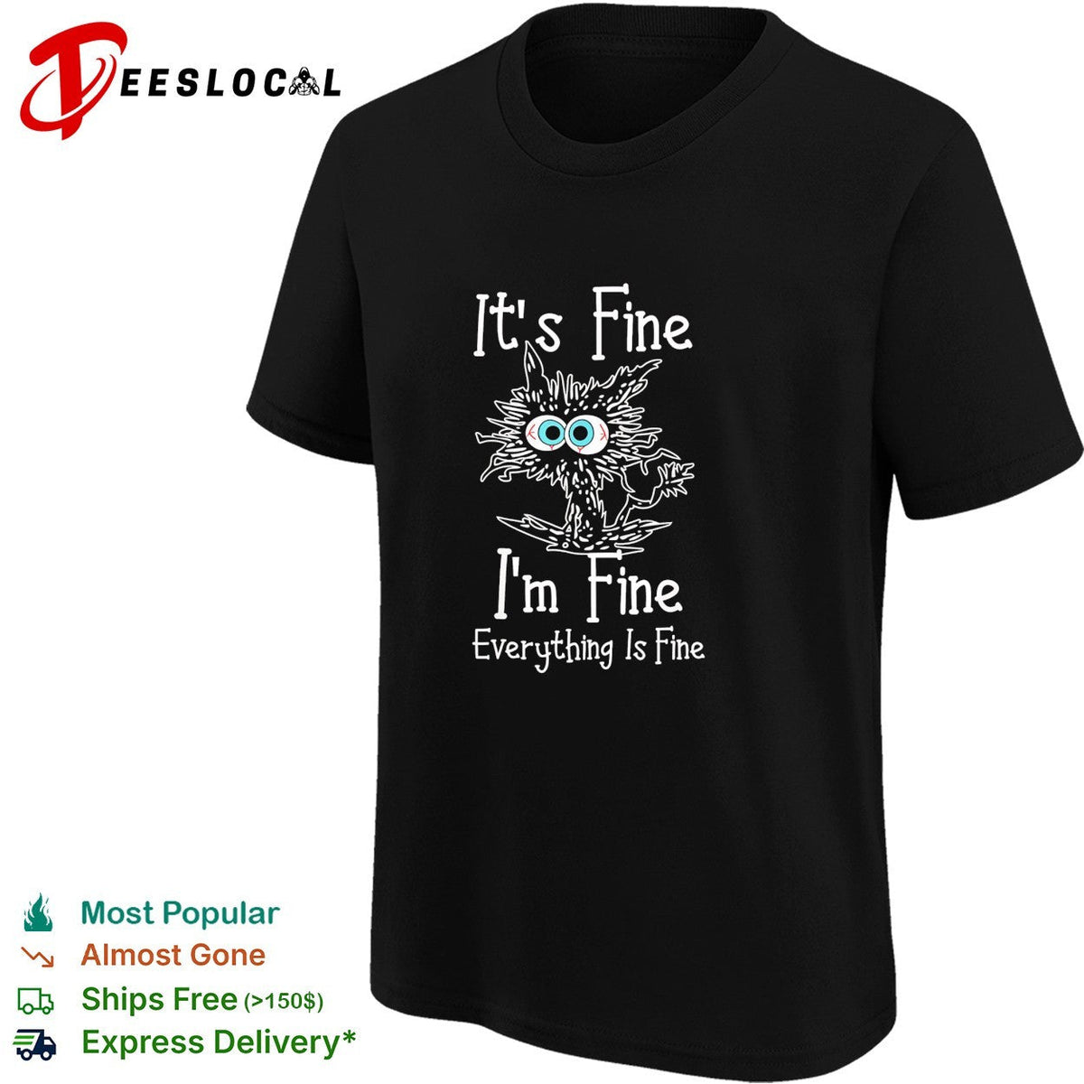 It’s fine I’m fine everything is fine panicking spiky creature humor shirt Unisex