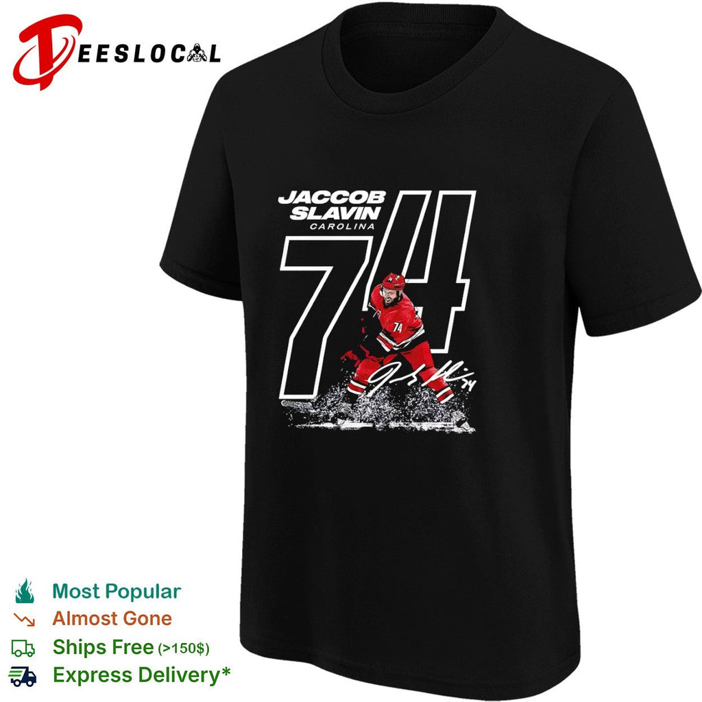 Jaccob Slavin Carolina Hurricanes NHL 74 Signature shirt Unisex