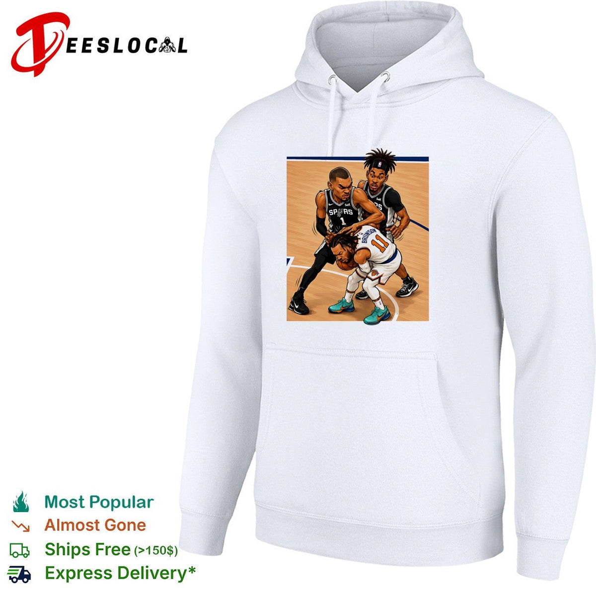 Jalen Brunson Knicks vs Victor Wemby San Antonio Spurs cartoon shirt Unisex