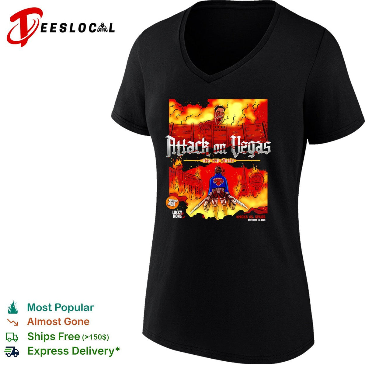 Jalen Brunson Victor Wembanyama Knicks Spurs NBA Cup Finals Attack on Vegas shirt Unisex