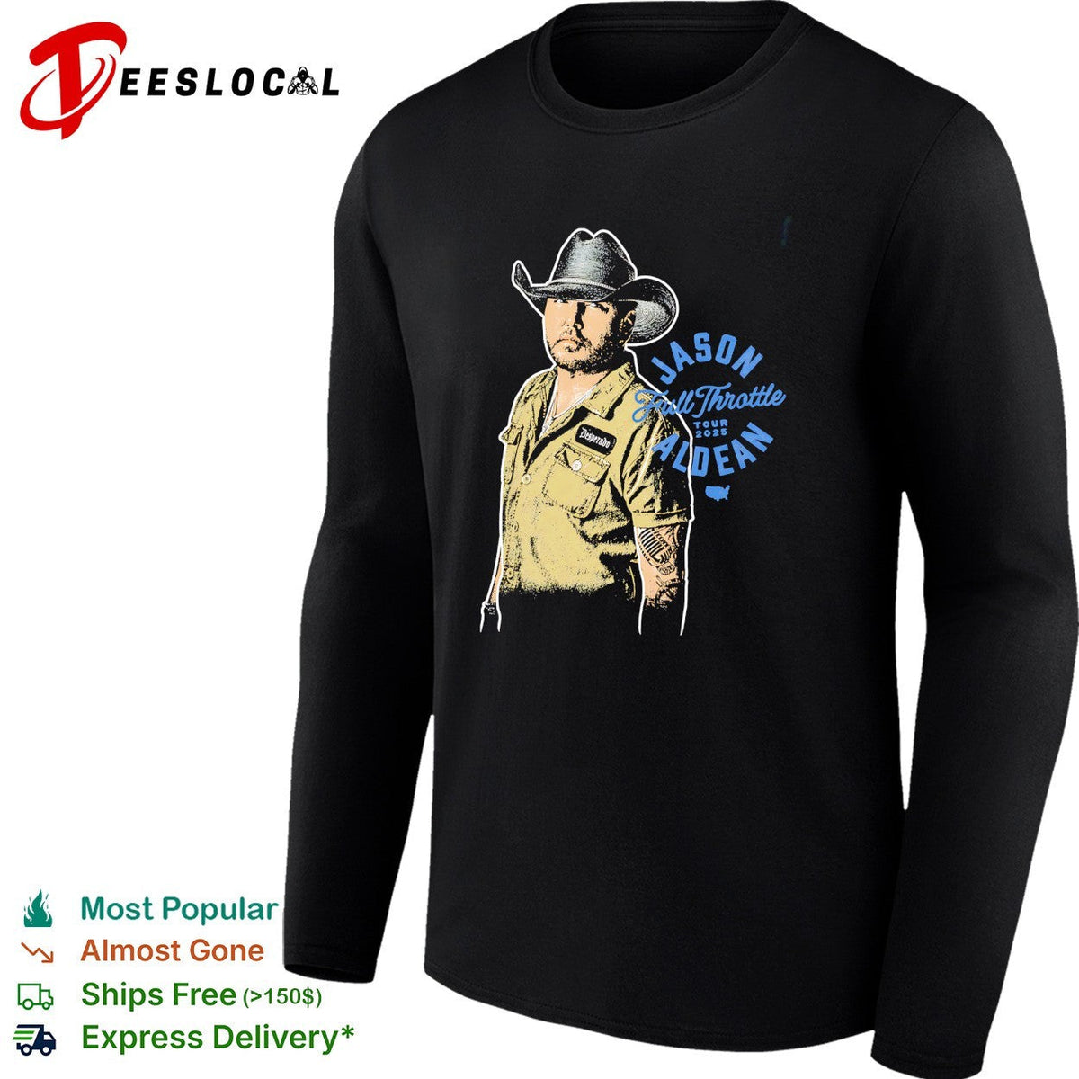 Jason Aldean Full Throttle portrait shirt Unisex