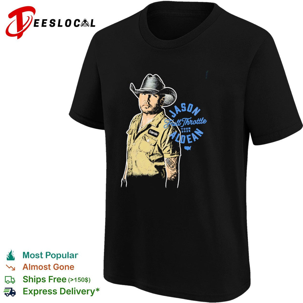 Jason Aldean Full Throttle portrait shirt Unisex