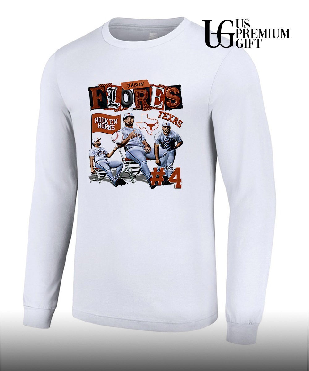 Jason Flores player Texas Longhorns NCAA Baseball youth Collage shirt Unisex