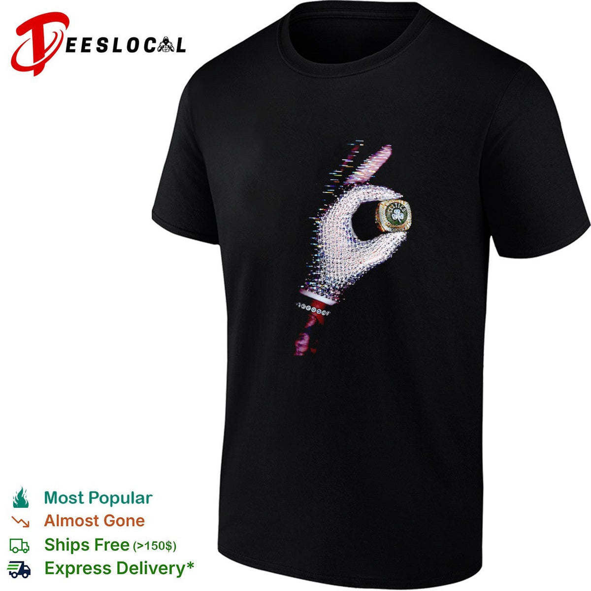 Jayson Tatum Boston Celtics hand NBA Champions Ring Michael Jackson Style shirt Unisex