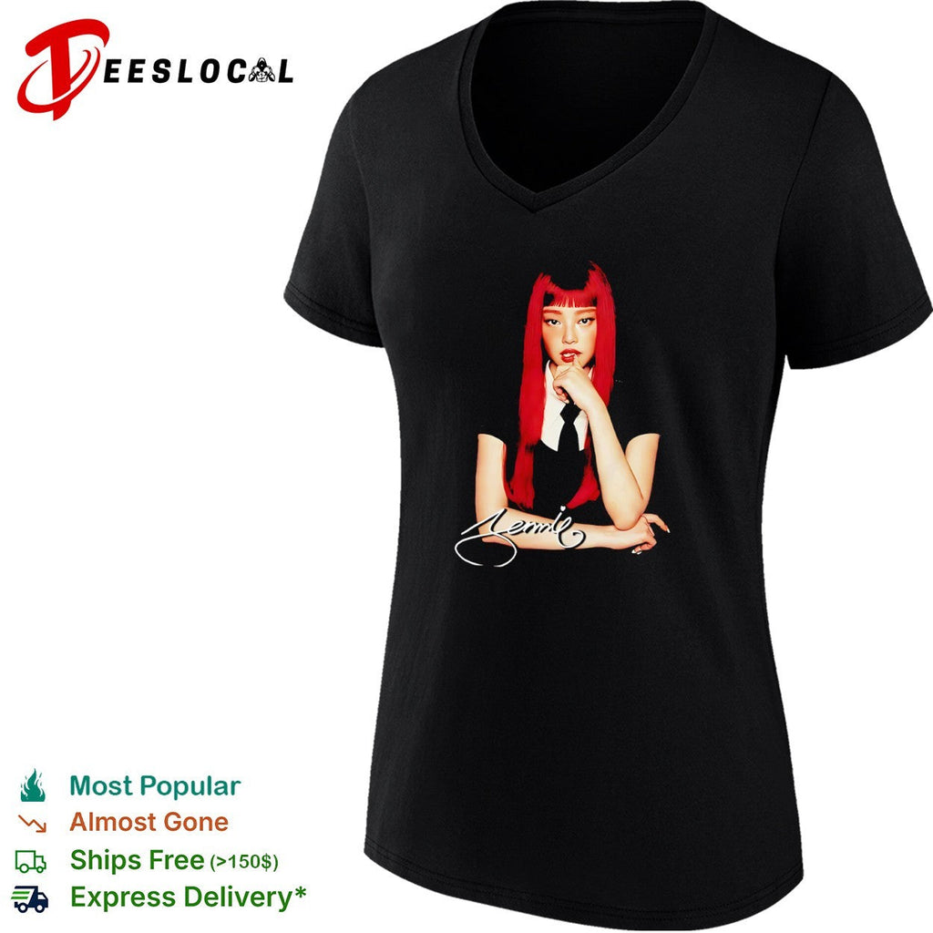 Jennie Blackpink Jennie signature portrait aesthetic Kpop music idol shirt Unisex