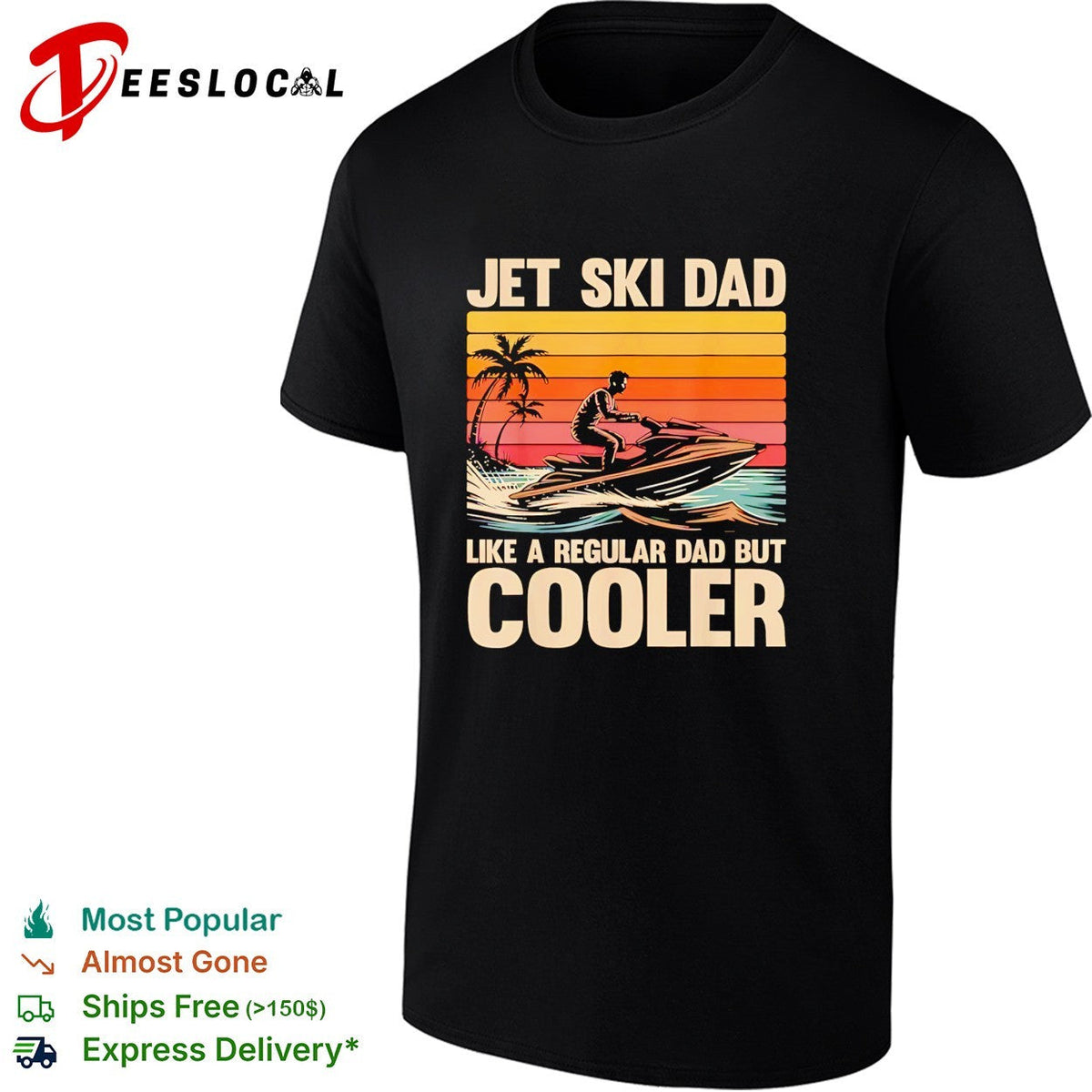 Jet ski dad like a regular dad but cooler retro tropical shirt Unisex