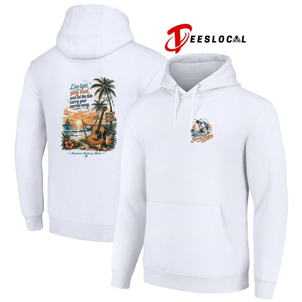 Jimmy Buffett live light sing loud and let the tide carry your worries away graphic shirt Unisex