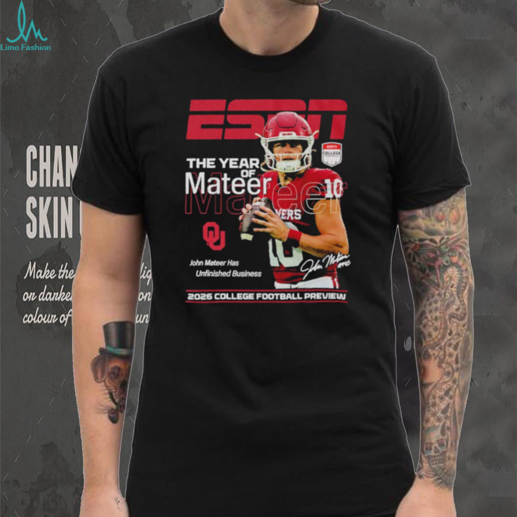 John Mateer Oklahoma Sooners The Year of Mateer ESPN 2026 College Football Preview shirt