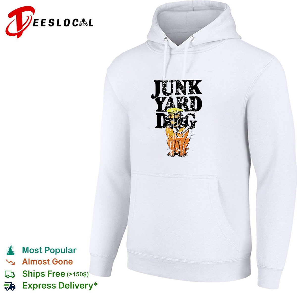 Junkyard dog wearing hat cartoon shirt Unisex