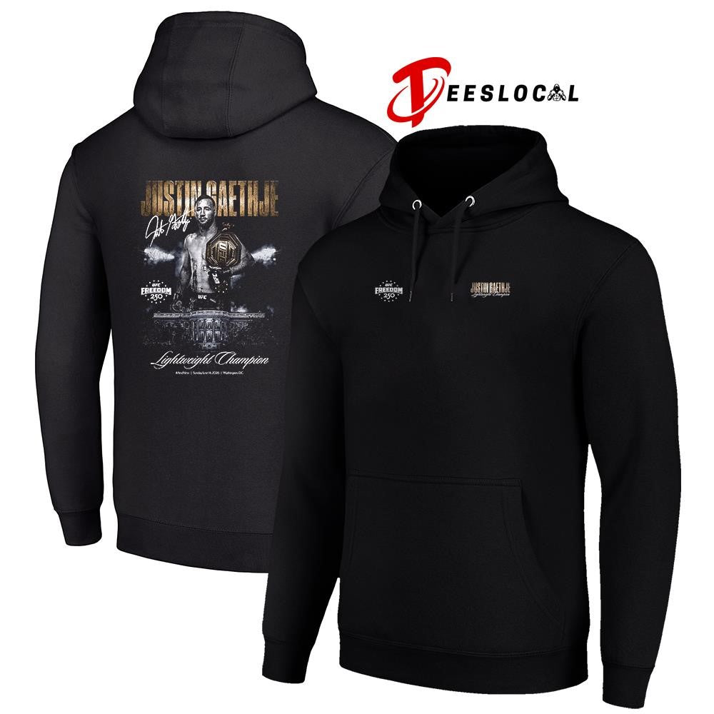 Justin Gaethje UFC Freedom 250 and new Men’s lightweight champion signature shirt Unisex