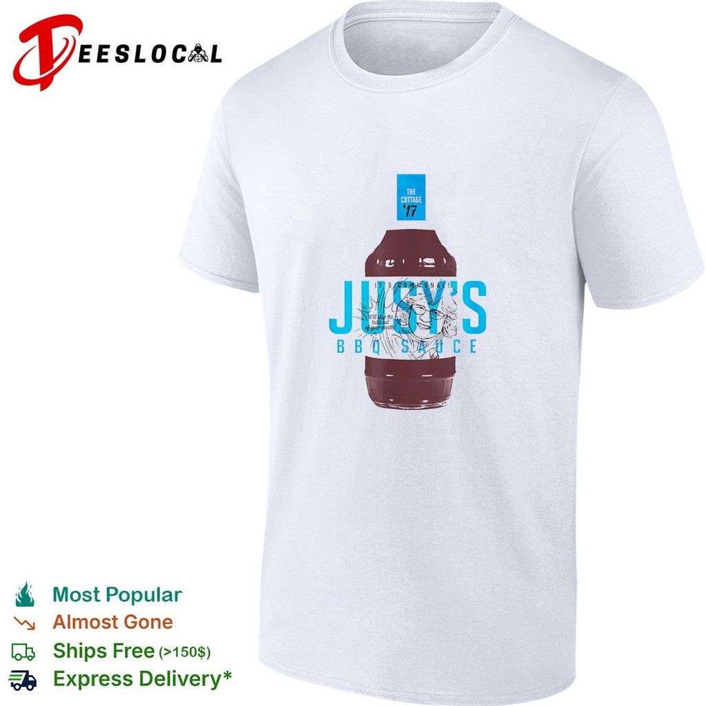 Jusy’s BBQ Sauce The Cottage ’17 it’s communal bottle label illustration graphic shirt Unisex