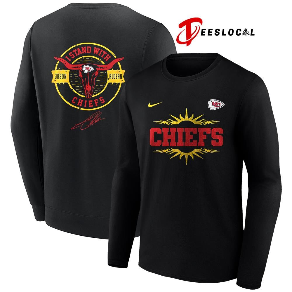 Kansas City Chiefs x Jason Aldean I stand signature logo shirt ] Unisex