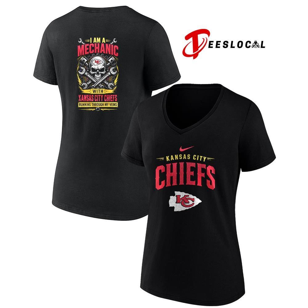 KansasCityChiefsIamamechanicrunningthroughmyveinsskeletonshirt Unisex