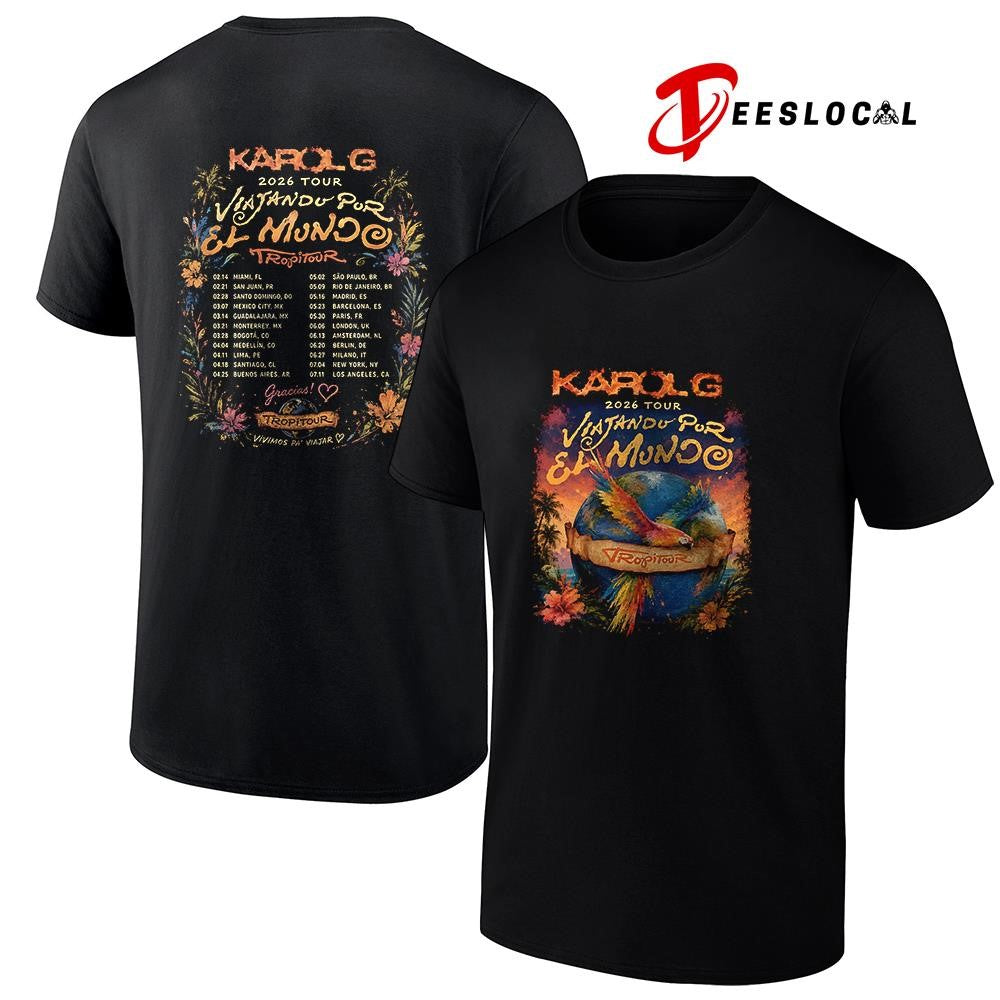 Karol G Viajandu Pur El Mundo dates schedule shirt Unisex