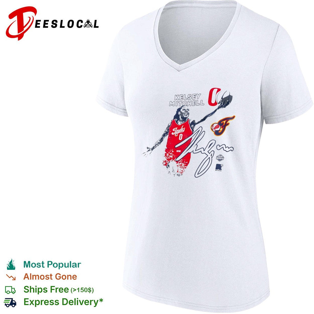Kelsey Mitchell Indiana Fever WNBA Round21 Indy 0 Signature Basketball Fan shirt Unisex