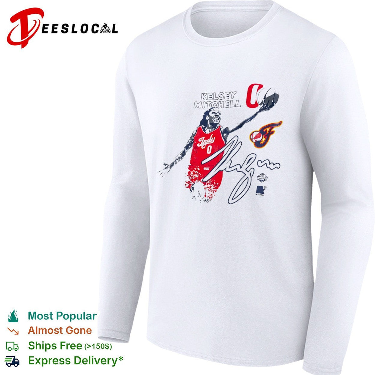 Kelsey Mitchell Indiana Fever WNBA Round21 Indy 0 Signature Basketball Fan shirt Unisex