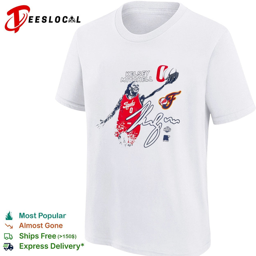 Kelsey Mitchell Indiana Fever WNBA Round21 Indy 0 Signature Basketball Fan shirt Unisex