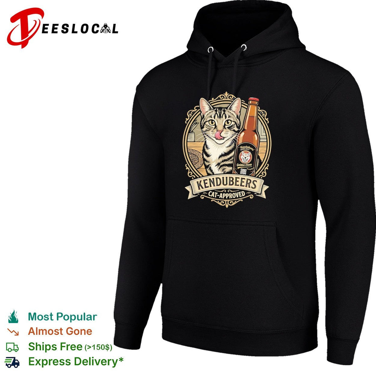 Kendubeers cat approved Golden Cross beer bottle shirt Unisex