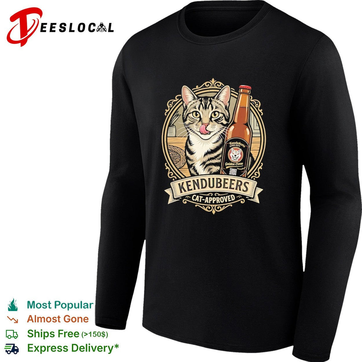 Kendubeers cat approved Golden Cross beer bottle shirt Unisex