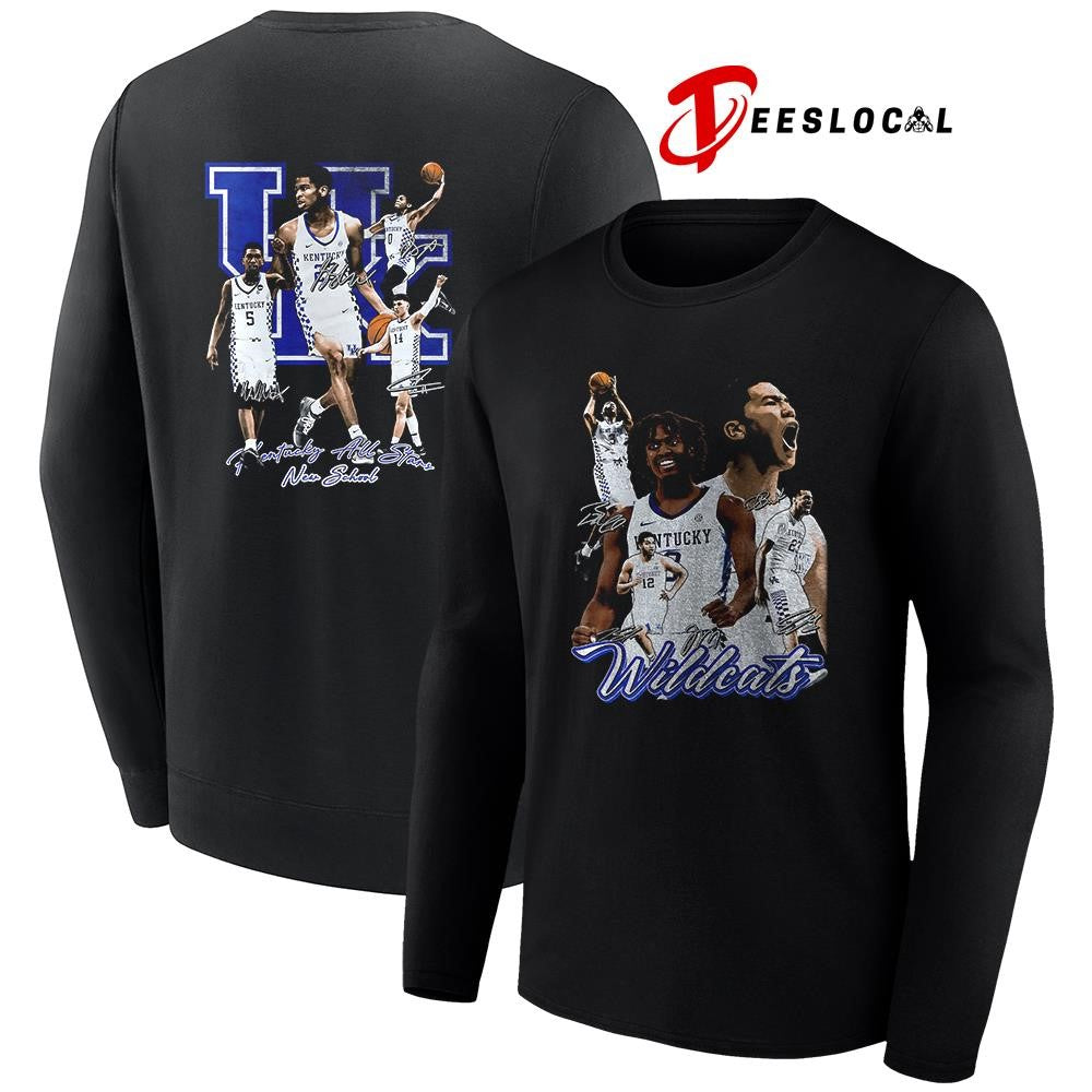 Kentucky Wildcats Kentucky all star new school graphic signatures shirt Unisex
