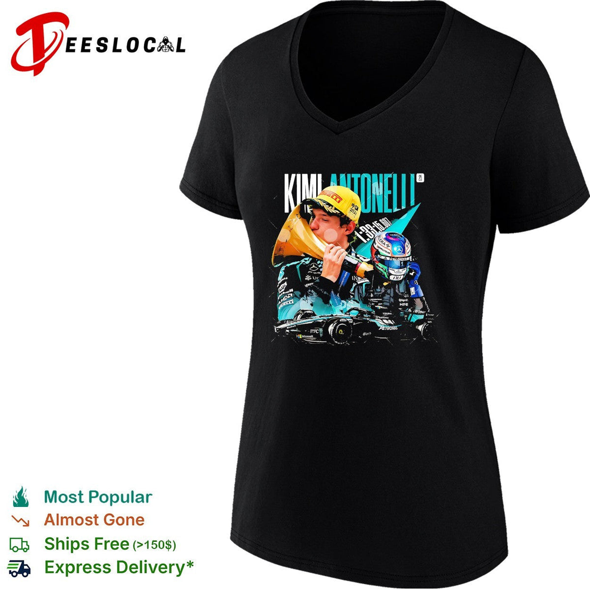 Kimi Antonelli F1 racing driver graphic collage shirt Unisex