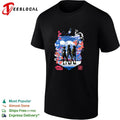 Kpop Anime squad silhouette Mount Fuji cherry blossom moonlight graphic shirt Unisex