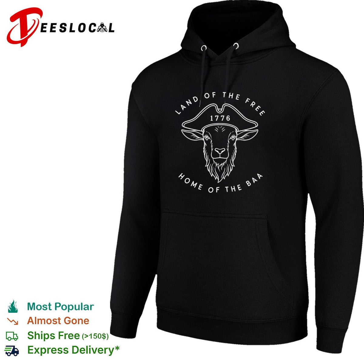 Land of the Free Home of the Baa 1776 Goat shirt Unisex