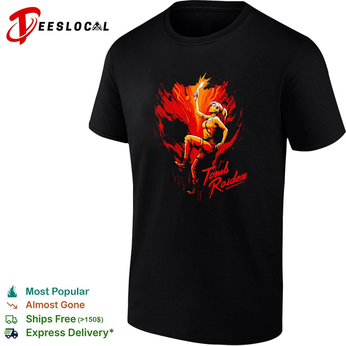 Lara Croft Tomb Raider art exploring shirt Unisex