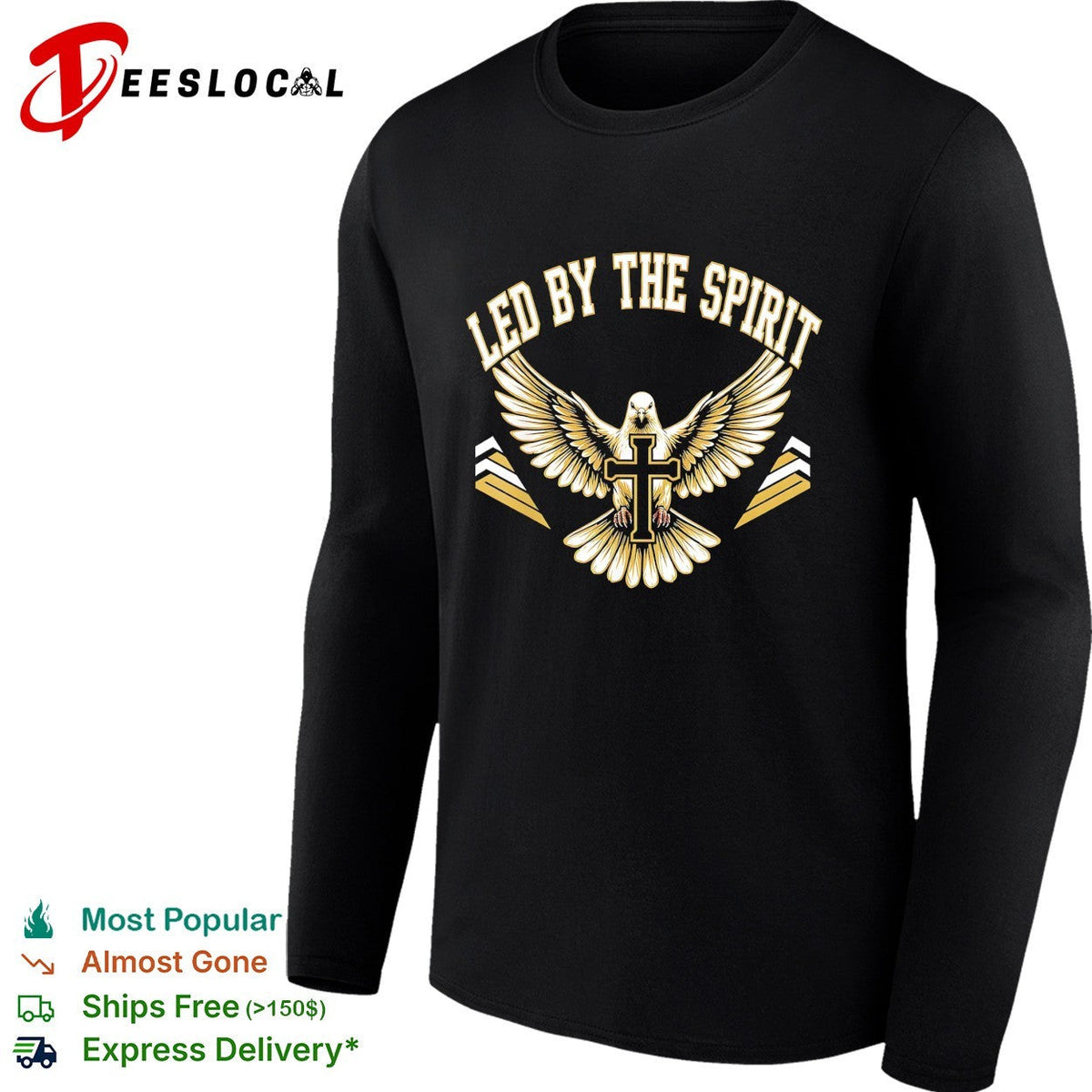 Led by the Spirit Dove with Cross Religious Faith Christian Symbol shirt Unisex