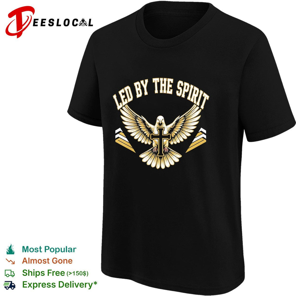 Led by the Spirit Dove with Cross Religious Faith Christian Symbol shirt Unisex