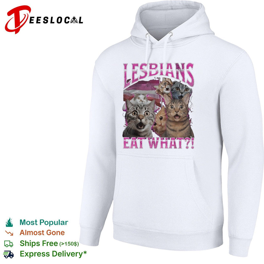 Lesbians eat what funny cat meme shirt Unisex