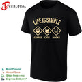 Life is simple Coffee Cats and Books shirt Unisex