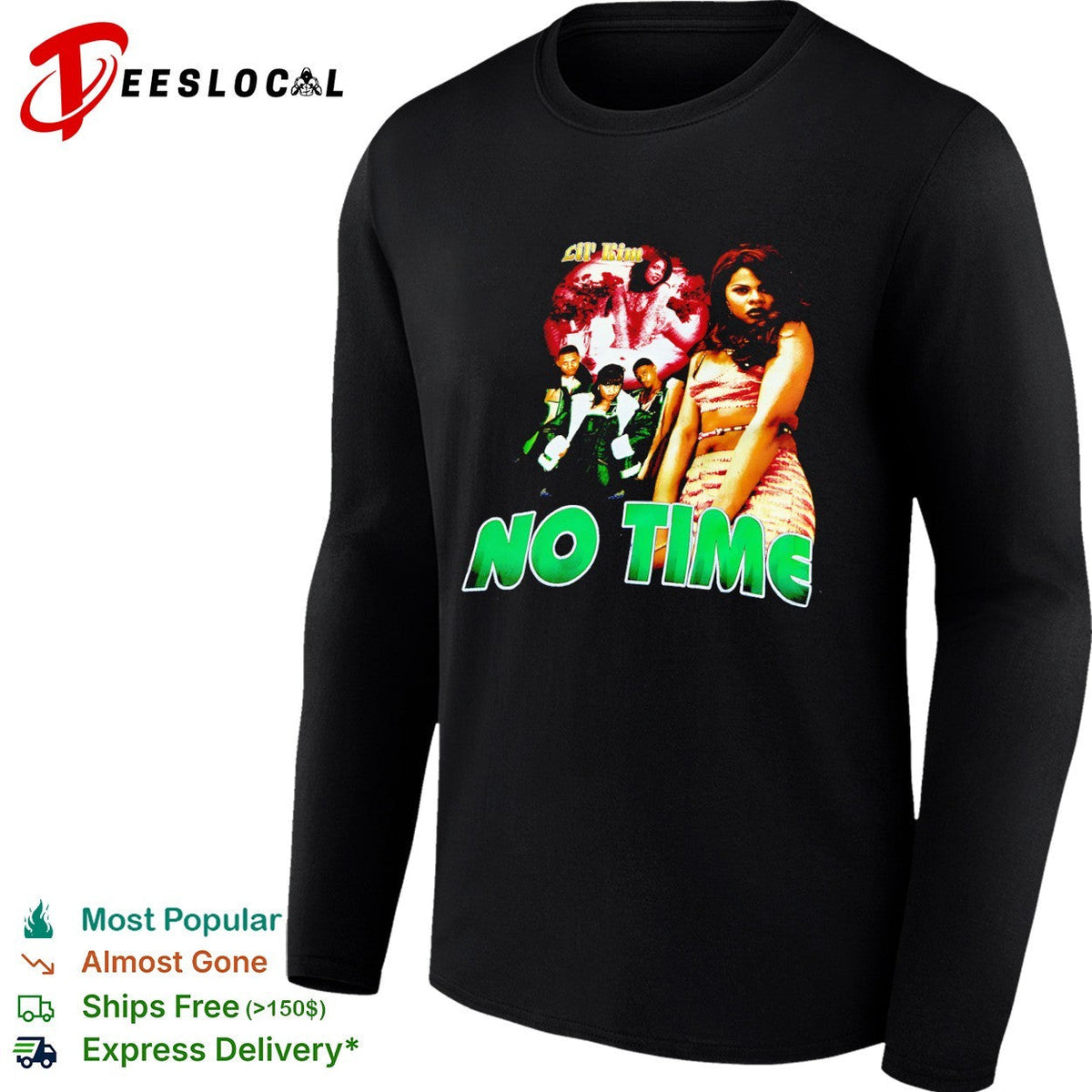 Lil Kim No Time concert 90s hip hop music artist apparel retro rap music shirt Unisex