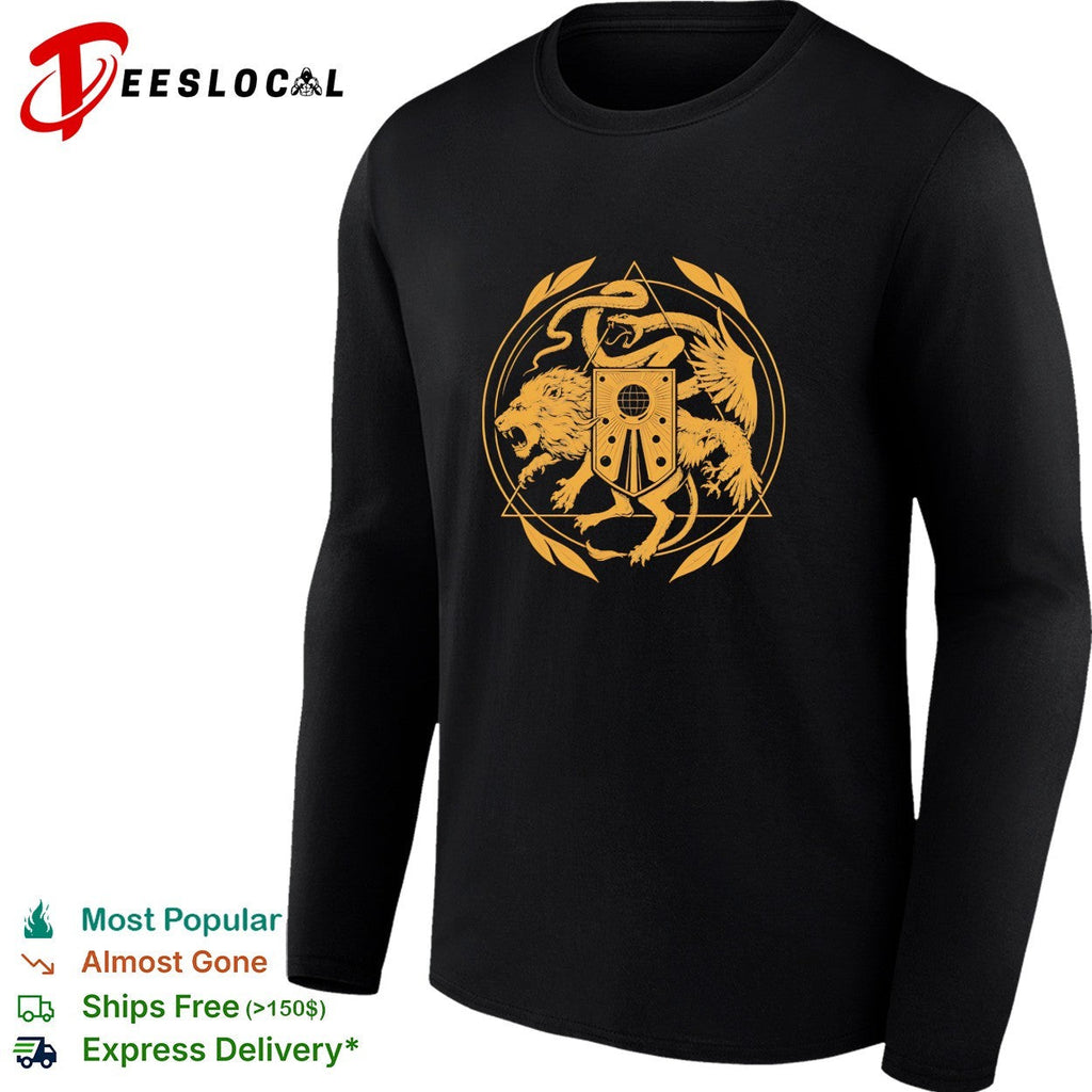 Lion dragon snake crest heraldic gold emblem gothic shirt Unisex