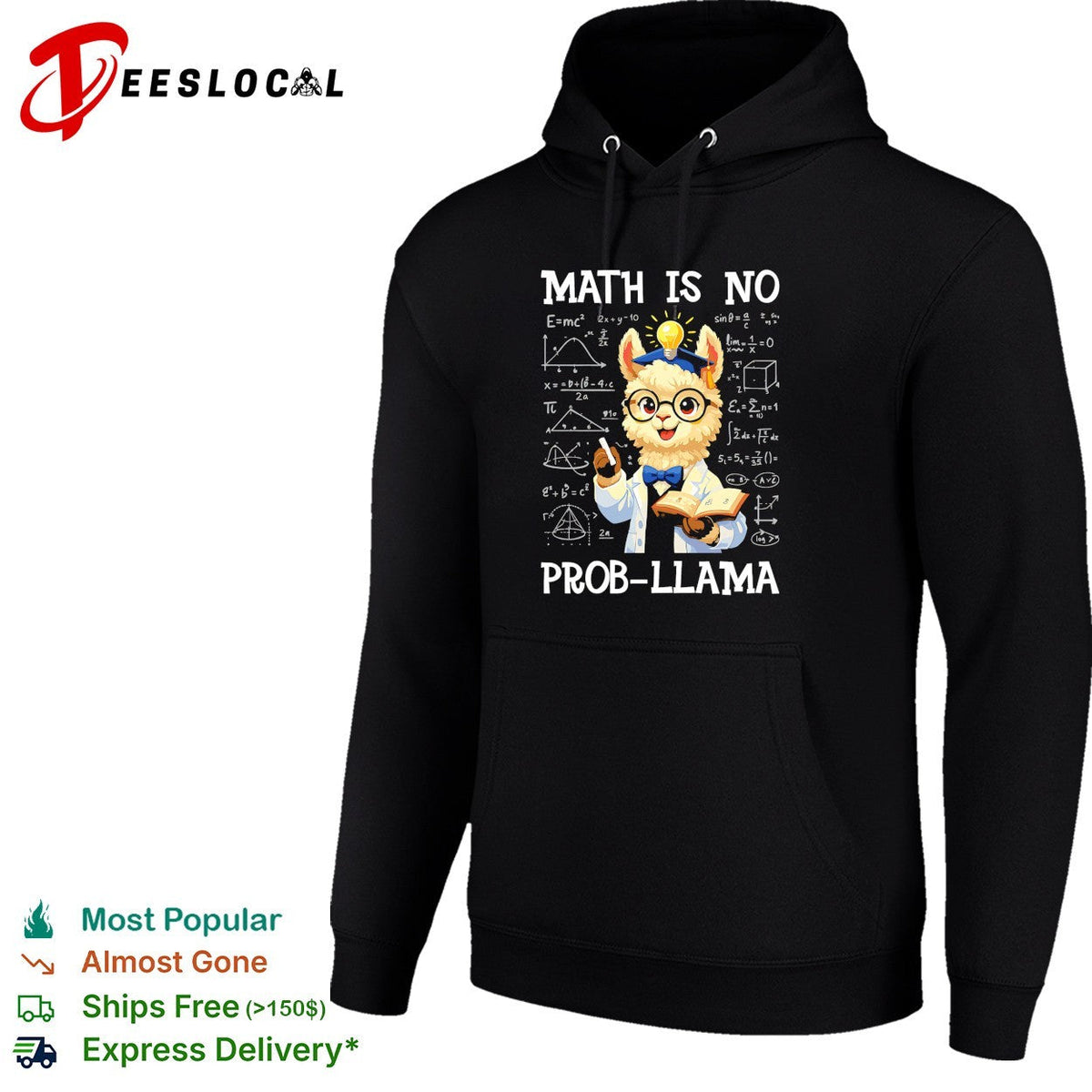 Llama scientist holding test tube math is no prob llama shirt Unisex