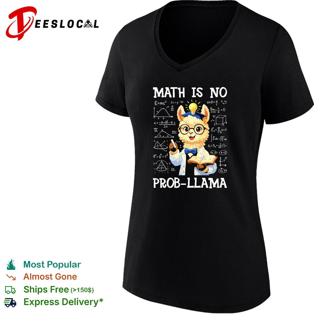 Llama scientist holding test tube math is no prob llama shirt Unisex