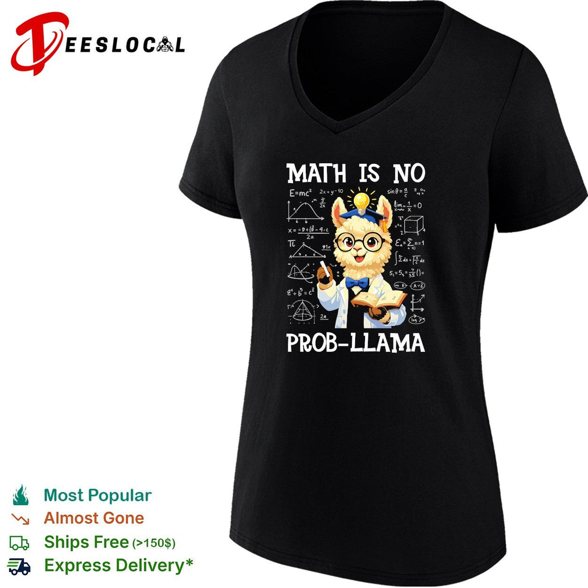 Llama scientist holding test tube math is no prob llama shirt Unisex