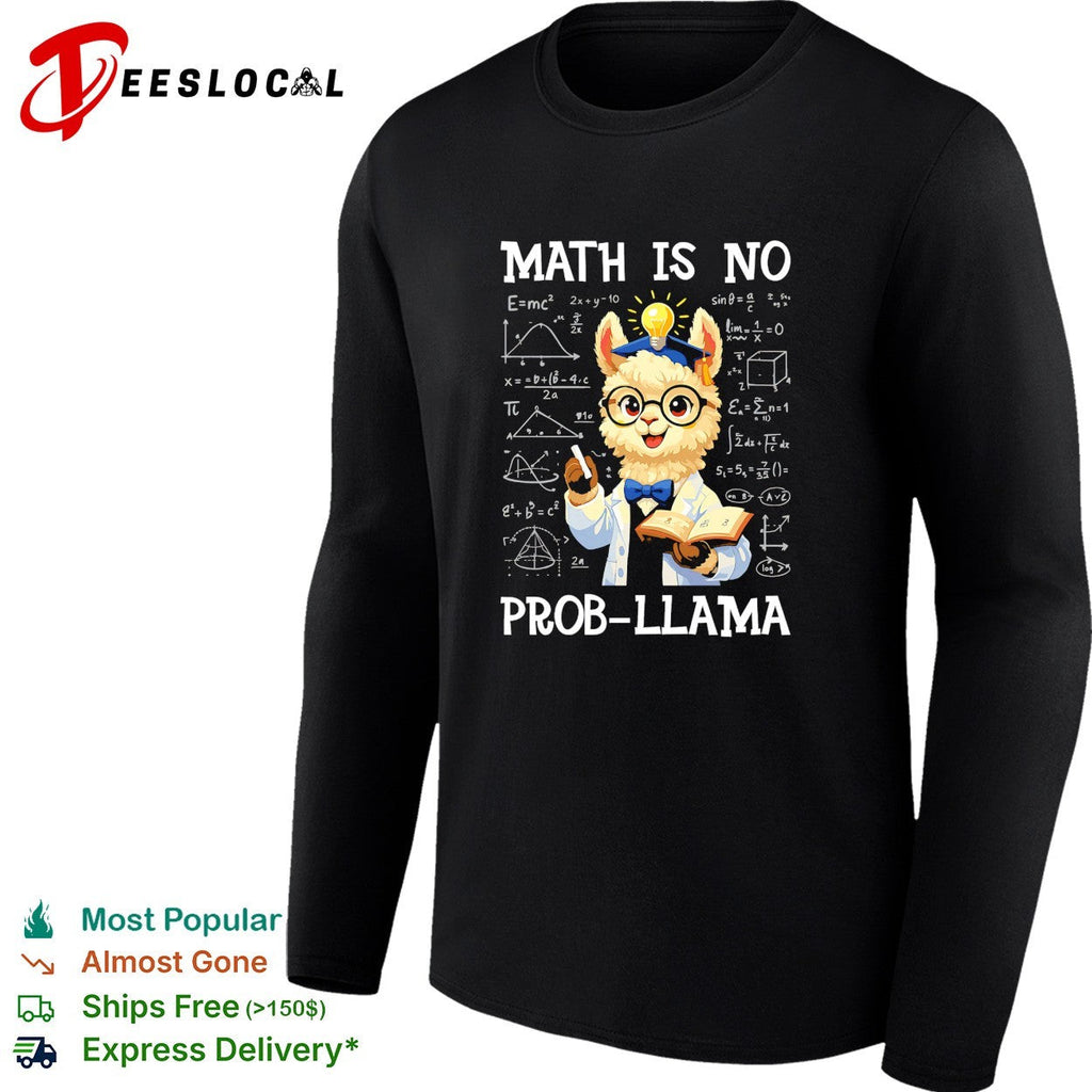 Llama scientist holding test tube math is no prob llama shirt Unisex