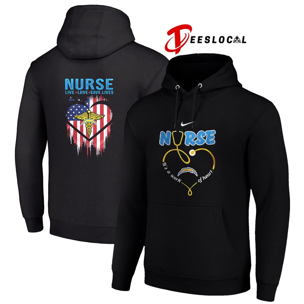 Los Angeles Chargers x Army nurse it’s a work of heart shirt Unisex