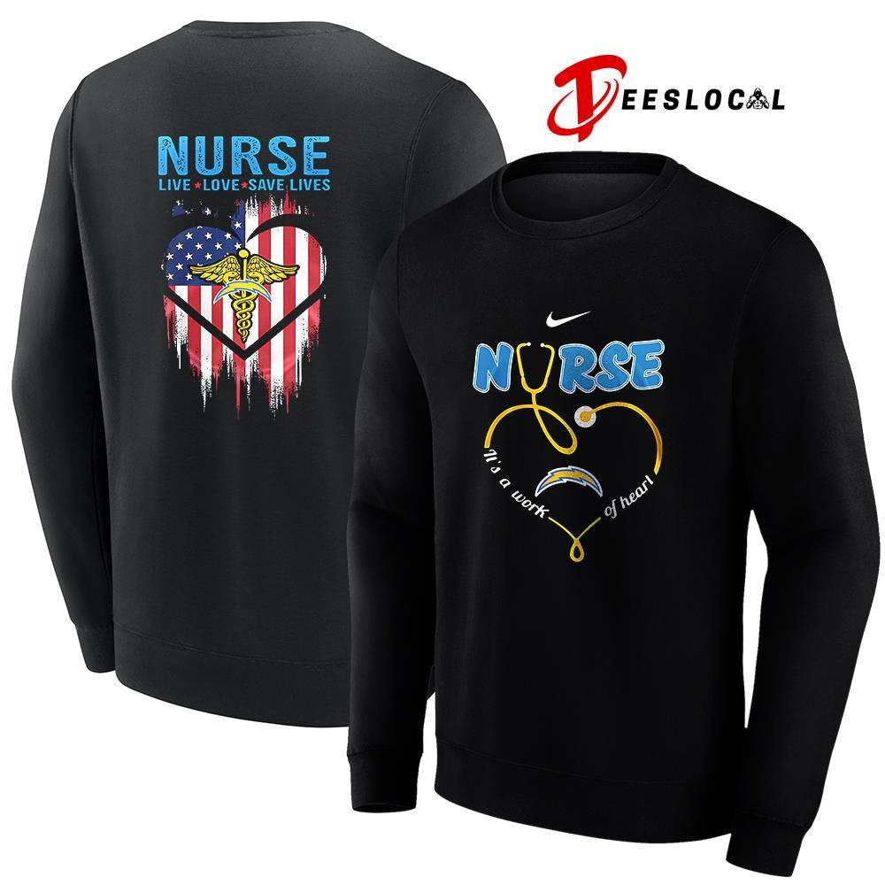 Los Angeles Chargers x Army nurse it’s a work of heart shirt Unisex
