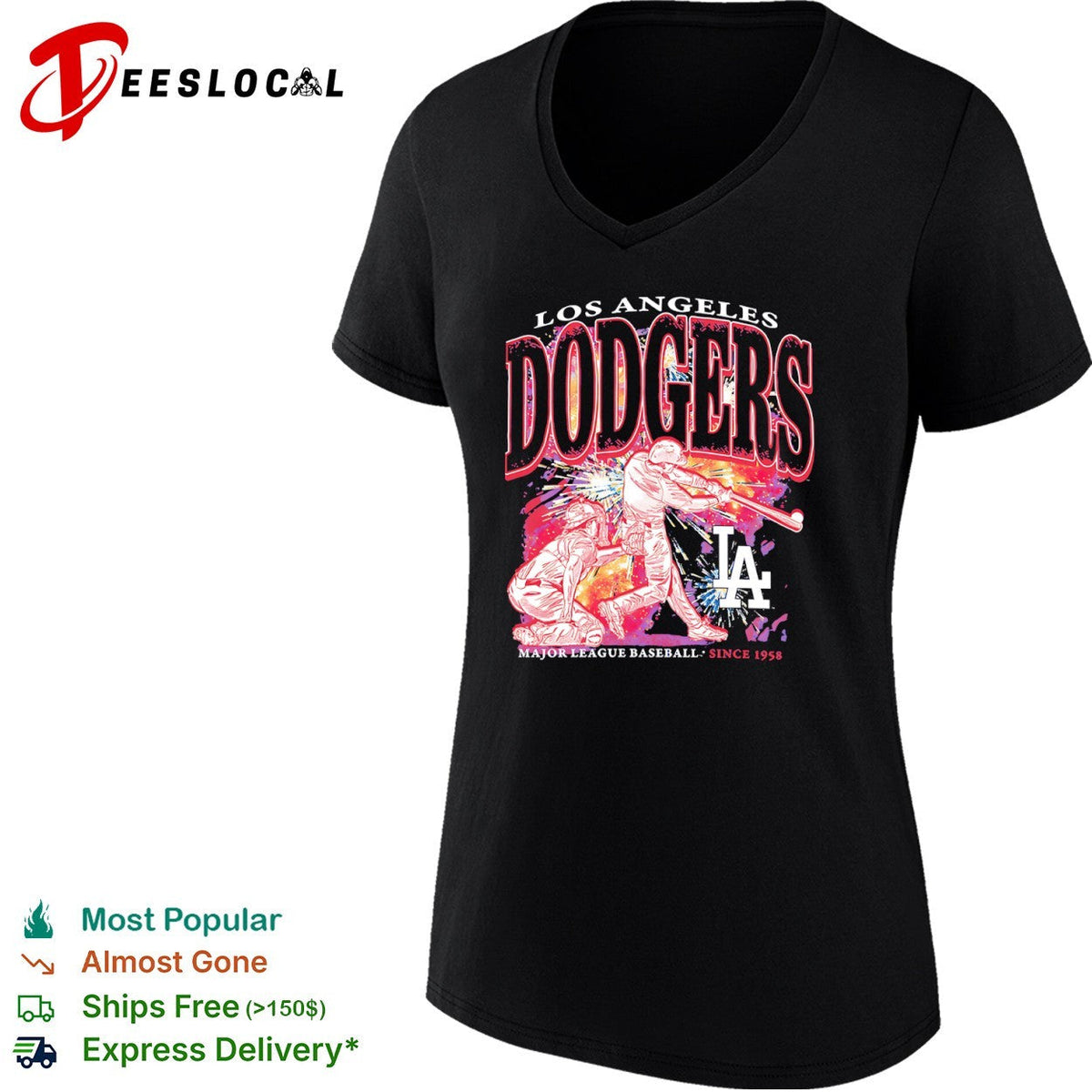 Los Angeles Dodgers swinging batter Major League Baseball since 1958 shirt Unisex