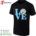 Manchester City LOVE Logo Soccer Fan Apparel Premier League Football Club shirt Unisex