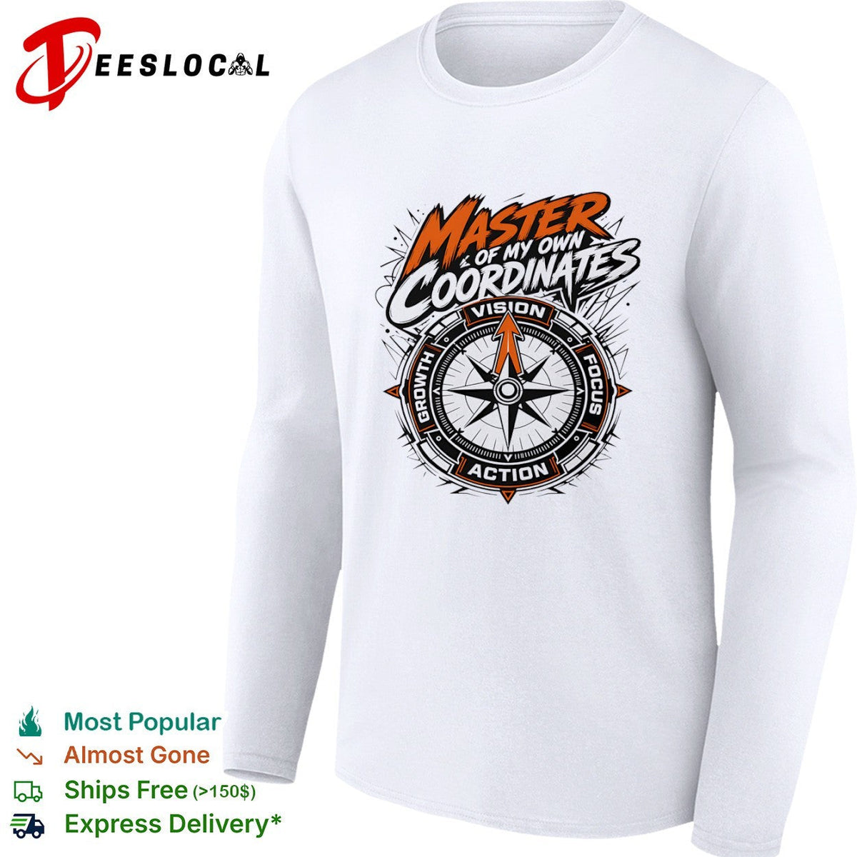 Master of my own coordinates vision focus action growth compass motivation shirt Unisex