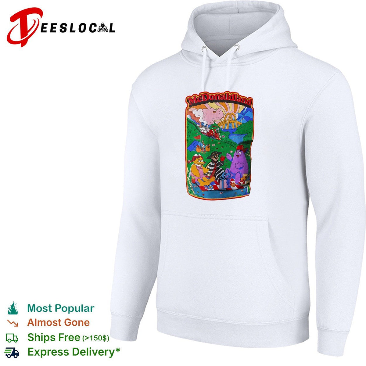 McDonaldland picnic characters Hamburglar Grimace Birdie McDonaldland train shirt Unisex